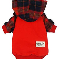 Fitwarm - Ropa para mascotas con capucha y capucha, color rojo - BESTMASCOTA.COM