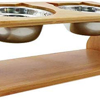 Petsoigné - Mesa de comedor para mascotas con soporte elevado de madera para mascotas, cuencos elevados con soporte oblicuo para comer más cómodamente para gatos, perros, gatitos y cachorros - BESTMASCOTA.COM