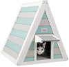 Petsfit - Casa de gato triangular para exteriores con puerta de escape para todos los gatos - BESTMASCOTA.COM