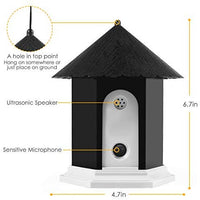 Humutan - Dispositivo antiladrido, controlador ultrasónico de corteza para perros, impermeable, sistema de control antiladridos para exteriores en forma de casa de pájaros - BESTMASCOTA.COM