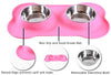 Hubulk - Cuencos para perros, 2 cuencos de acero inoxidable con alfombrilla de silicona antideslizante antiderrames + cuencos de agua y alimentos para alimentar perros pequeños, medianos, grandes, gatos, cachorros - BESTMASCOTA.COM