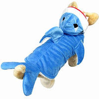 Mogoko - Disfraz de tiburón para perro, gato o gato, para Halloween, Navidad, disfraces, disfraz de tiburón azul Adorable, con capucha y forro polar - BESTMASCOTA.COM