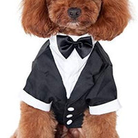 Kuoser - Camisa para perro, para cachorro o mascota, con corbata negra, ideal para bodas - BESTMASCOTA.COM