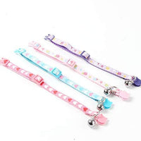 CHUKCHI 4 piezas de collar de gatito, suave y ajustable, collar de seguridad para gato con campana de 20 a 11.8 in, collar de campana de gato con tira de nailon en forma de corazón para gato, cachorro, gatito - BESTMASCOTA.COM