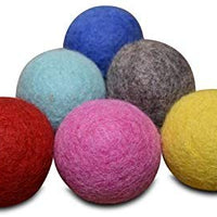 Comfy Pet Supplies - Juego de 6 bolas de fieltro de lana 100% para gatos y gatitos, hechas a mano, coloridas bolas de lana ecológicas para gatos - BESTMASCOTA.COM