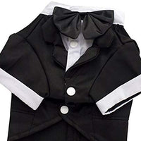 Kuoser - Camisa para perro, para cachorro o mascota, con corbata negra, ideal para bodas - BESTMASCOTA.COM