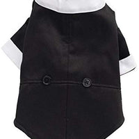 Kuoser - Camisa para perro, para cachorro o mascota, con corbata negra, ideal para bodas - BESTMASCOTA.COM