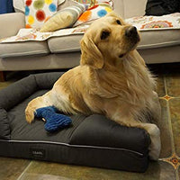 LOAOL - Colchón ortopédico para cama de mascotas, de espuma viscoelástica, resistente al agua, 4 pulgadas, con funda intercambiable - BESTMASCOTA.COM