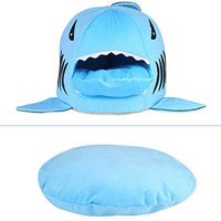 Grey Shark Bed for Small Cat Dog Cave Bed With  Removable Cushion,waterproof Bottom - BESTMASCOTA.COM