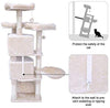 Hey-bro - Árbol para gatos con postes de sisal, 2 condominios de felpa más grandes, hamaca para gatitos, gatos y mascotas de 65 pulgadas - BESTMASCOTA.COM