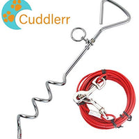 Petey's Pet Products - Cable de amarre para perros, 16 pulgadas, chapado en cromo, antióxido, ideal para acampar o el jardín, apto para arnés, correa y accesorios de cadena - BESTMASCOTA.COM