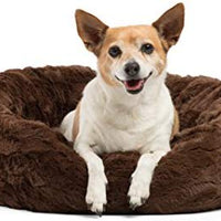 Best Friends by Sheri Lux Fur Donut Cuddler (varios tamaños) - Cama redonda para gatos y perros, alivio ortopédico, autocalentamiento y acogedor para un sueño mejorado, Prime, lavable a máquina, parte inferior resistente al agua - BESTMASCOTA.COM