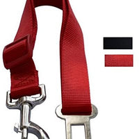 Lanyarco Safety Seat Belt Vehicle Seatbelts Harness Leash for Dogs,Cats Black Red - BESTMASCOTA.COM