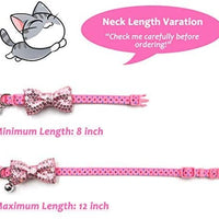 Collar de gato azuza con campana, ajustable para gato con pajarita, collares de seguridad para gatos, paquete de 2 - BESTMASCOTA.COM