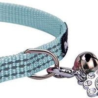 Collar de seguridad de nailon reflectante para gato, collar ajustable, con campanilla y y adorno de huella de la marca Bingpet - BESTMASCOTA.COM