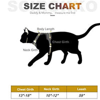 SCIROKKO Arnés y correa para gatos – Arnés ajustable a prueba de escape para cachorro para exteriores con correa reflectante 3M, malla suave con clip de metal chaqueta caminante para gatito conejo - BESTMASCOTA.COM