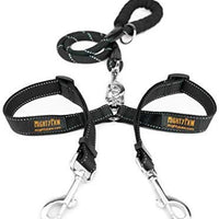Mighty Paw Double Dog Leash | Dual Pet Leash with Soft, Padded Rope Handle, and Tangle-Free 360° Swivel Hook. Adjustable Length for Small or Large Dogs. Weather-Resistant Climbers’ Rope Leash. (Black) - BESTMASCOTA.COM