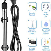 Hygger - Calentador de acuario sumergible con termostato digital, tubo de titanio para agua salada, controlador de temperatura IC 50-500 W - BESTMASCOTA.COM