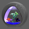 Tangkula - Tanque de pescado de 1 galón para acuario Betta, acuario de peces con luz LED y filtro de potencia, pecera viene con plantas acuáticas artificiales y grava azul Jean acuario - BESTMASCOTA.COM