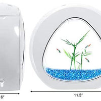 Tangkula - Tanque de pescado de 1 galón para acuario Betta, acuario de peces con luz LED y filtro de potencia, pecera viene con plantas acuáticas artificiales y grava azul Jean acuario - BESTMASCOTA.COM