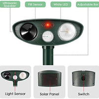 Humutan Repelente ultrasónico para perros, alimentado por energía solar e impermeable sensor PIR repelente para gatos, perros, pájaros y mofones y más - BESTMASCOTA.COM