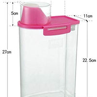 Contenedor de almacenamiento de alimentos para mascotas con taza de medición, boquilla de vertido y hebilla de sellado dispensador de alimentos para perros y gatos - BESTMASCOTA.COM