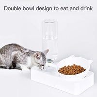 Marchul - Cuenco de agua automático para perros y gatos, cuenco de comida para agua, doble de 0-15°, inclinable ajustable para agua y comida, cuencos elevados para gatos - BESTMASCOTA.COM