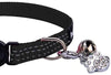 Collar de seguridad de nailon reflectante para gato, collar ajustable, con campanilla y y adorno de huella de la marca Bingpet - BESTMASCOTA.COM