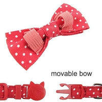 CHUKCHI Cat Collar Breakaway with Cute Bow Tie and Bell for Kitty and Some Puppies (red+Black) (red+Black) - BESTMASCOTA.COM