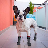 Calcetines con suela de goma para perros, botas con correas de velcro para perros, control de tracción, botas antideslizantes, impermeables - BESTMASCOTA.COM