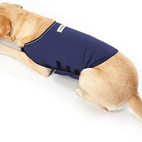 Furubaby Ansiedad Perro Abrigo una camisa Calm Down Perro Chaqueta para xs Pequeño Mediano Grande XL Perros | Color Sólido Azul Gris Verde Rosa Thunder Dog Wrap(Dark Blue) - BESTMASCOTA.COM