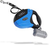 Beastron - Correa retráctil para perro, de nailon extralargo, de 16 pies, para perros medianos a grandes, hasta 110 libras, con un botón de cierre y rotura, bolsa de residuos y dispensador incluidos - BESTMASCOTA.COM