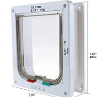Hongyun - Solapa para puerta de gato, 4 vías, con bloqueo, impermeable, para puerta de gatos, perros pequeños, segura, fácil de instalar, exterior fácil - BESTMASCOTA.COM