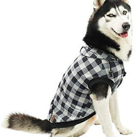 PAWZ grande perro tartán camisa Escudo Sudadera con Capucha Mascota Invierno Ropa suave y cálida - BESTMASCOTA.COM