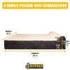 Cama para perro de espuma de memoria ortopédica de alta calidad de 7 pulgadas de grosor con almohada y funda extraíble fácil de lavar con parte inferior antideslizante. Incluye forro impermeable para perros grandes. - BESTMASCOTA.COM
