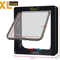 Puerta de gato Ycozy de 4 vías de bloqueo para gatos, gatos, gatos, gatitos, perros pequeños, fácil de instalar en puertas, ventanas, armario y paredes - BESTMASCOTA.COM
