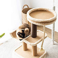 Catry, cuna de árbol para gatos con postes de sisal natural y cuerda de amarre para gatitos, S talla, Básico - BESTMASCOTA.COM