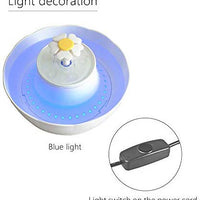 Fuente para mascotas, fuente de agua para gatos, dispensador de agua para gatos y perros, 3 maneras de beber, luz LED azul, alfombrilla y 2 cepillos de limpieza, doble filtración con filtro de carbono y filtro de esponja - BESTMASCOTA.COM