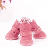 YILEGOU - Botas de nieve para perro, zapatos para cachorro, zapatos para pavimento caliente, con correas ajustables, suela antideslizante, protectores de patas para Teddy Chihuahua Poodle Cat rosa, paquete de 4 - BESTMASCOTA.COM