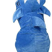 Mogoko - Disfraz de tiburón para perro, gato o gato, para Halloween, Navidad, disfraces, disfraz de tiburón azul Adorable, con capucha y forro polar - BESTMASCOTA.COM