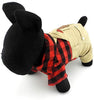 SMALLLEE_LUCKY_STORE Pet Clothes for Small Dog Cat Red Plaid Shirts Sweater with Khaki Overalls Pants Jumpsuit - BESTMASCOTA.COM