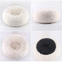 TINTON LIFE Cama de lujo de piel sintética para gatos y perros pequeños, redonda, con forma de dona, oval, de felpa, acogedora cama para gatos para un sueño mejorado - BESTMASCOTA.COM