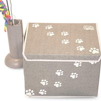 Feline Ruff - Caja de almacenamiento para juguetes de perro, tamaño grande Cesta de almacenamiento de juguetes para mascotas de 16.0 x 12.0 in con tapa. Cubo de lona plegable perfecto para juguetes y accesorios de gato. - BESTMASCOTA.COM