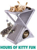 Ruff 'n Ruffus Árbol de la Torre del Gato Plegable + Bono de mano Chase Juguete + 6 Juguetes de Gato | Casa Plegable de Felpa con Hamaca | Condominio | Almohadilla de Arañazos | & Pelotas de Jugar | Para Gatitos | Gatos Medianos y Grandes - BESTMASCOTA.COM