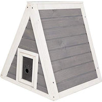 Petsfit - Casa de gato triangular para exteriores con puerta de escape para todos los gatos - BESTMASCOTA.COM