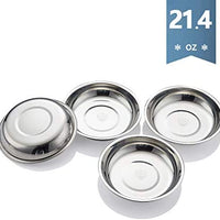 VENTION Global Wansheng - Plato de comida para gatos, cuencos de acero inoxidable para mascotas, plato poco profundo para gatos, cuencos de comida para perros, 10-42 onzas - BESTMASCOTA.COM