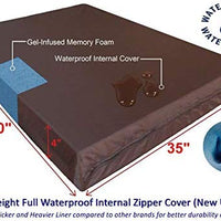 Dogbed4less Premium Memory Foam Dog Bed, Pressure-Relief Orthopedic | Waterproof Case, Washable Durable Denim Cover and Bonus 2nd External Cover, 7 Sizes, Blue - BESTMASCOTA.COM