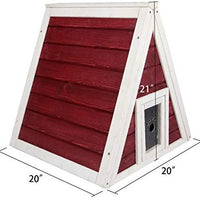 Petsfit - Casa de gato triangular para exteriores con puerta de escape para todos los gatos - BESTMASCOTA.COM