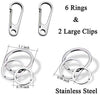 IVIA - Clips para etiquetas de perro, múltiples tamaños de acero inoxidable 304, clip rápido con anillos/fácil cambio de identificación para mascotas para collares y arneses. - BESTMASCOTA.COM