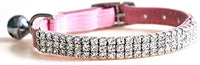 Collar ajustable seguro para gatos CHUKCHI de terciopelo suave Adorno ostentoso de diamante con campanas de 11 pulgadas para perros pequeños y gatos - BESTMASCOTA.COM